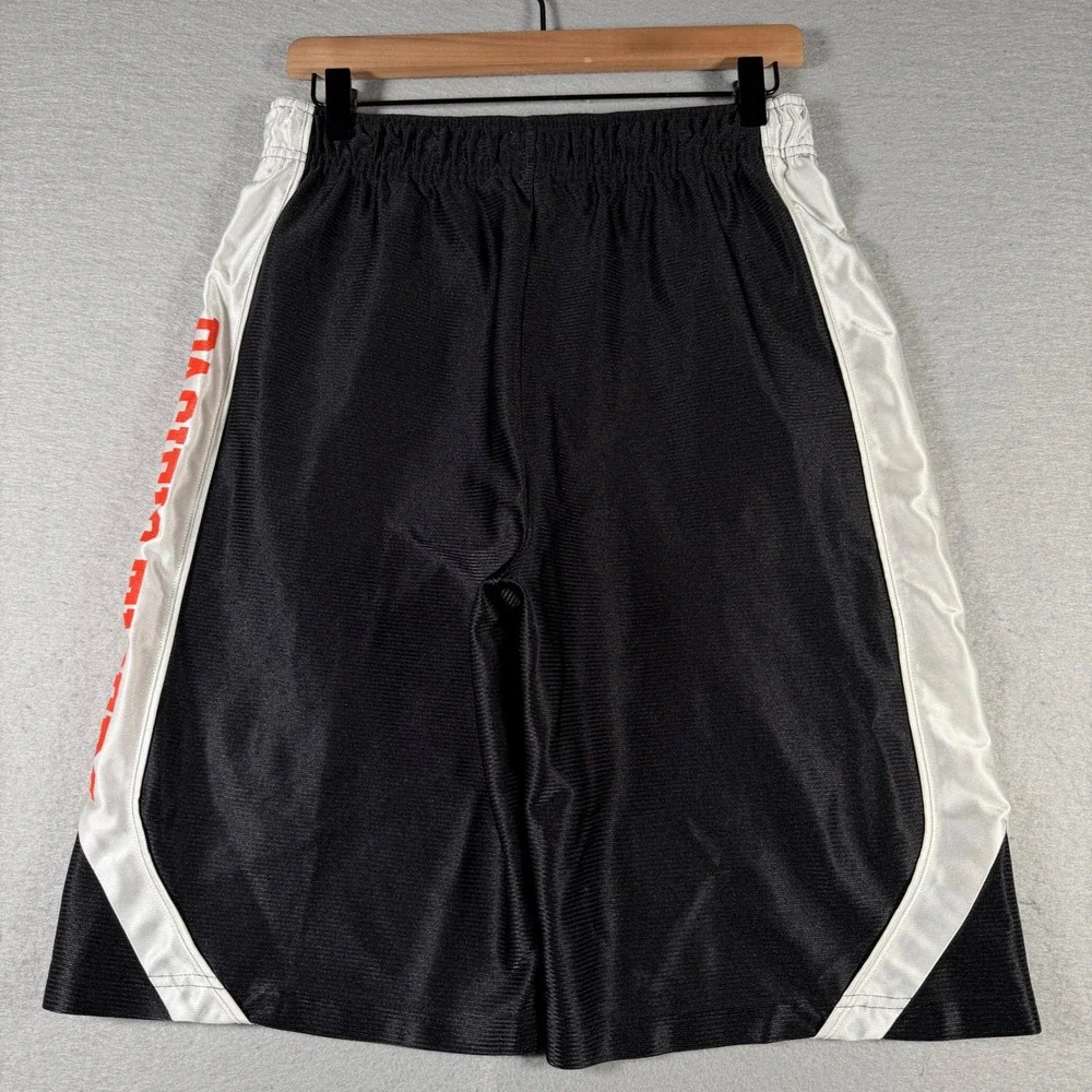 Vintage‎ Champion Mens Pacific Tigers Basketball Mesh Shorts Black White Small